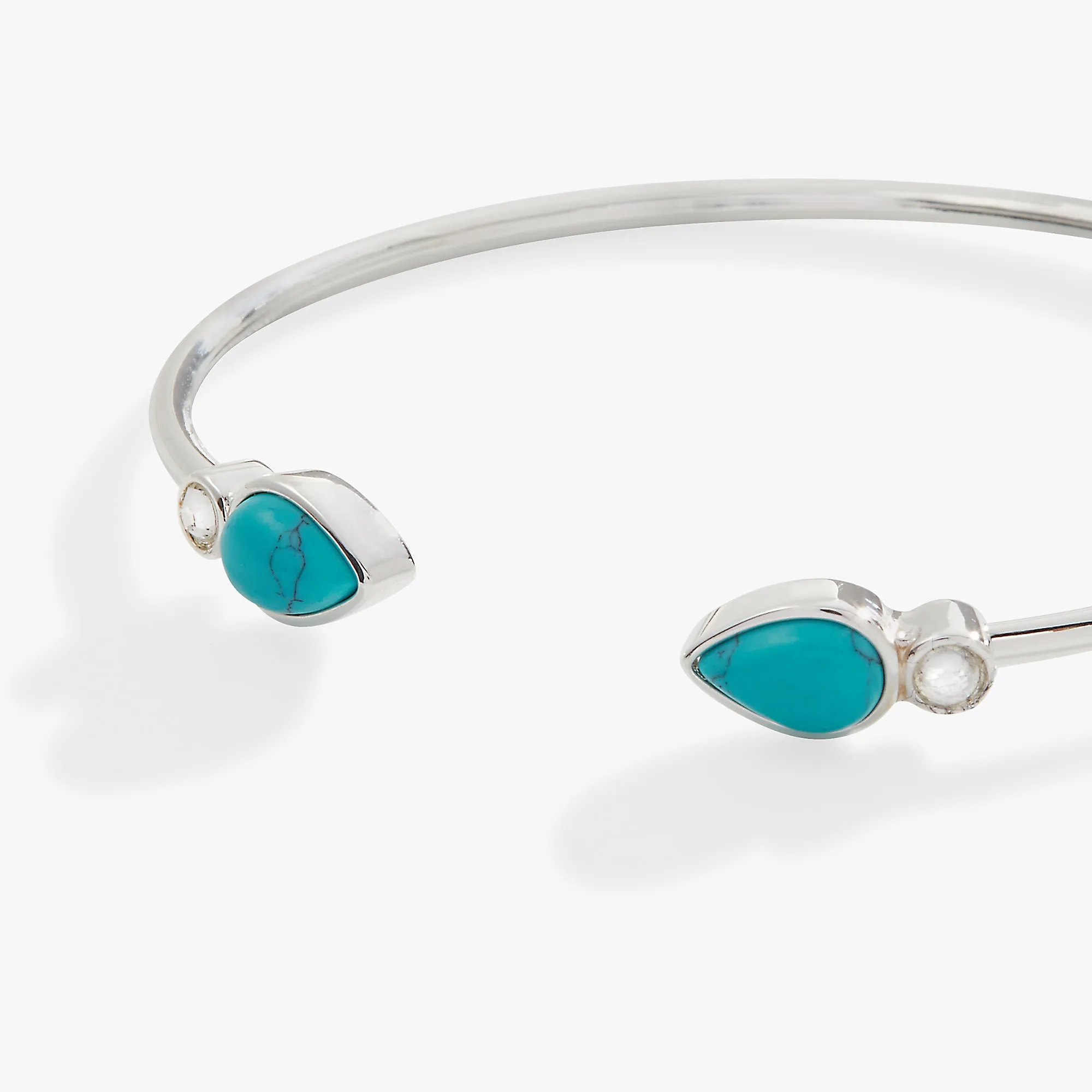 Turquoise and Crystal Flex Cuff