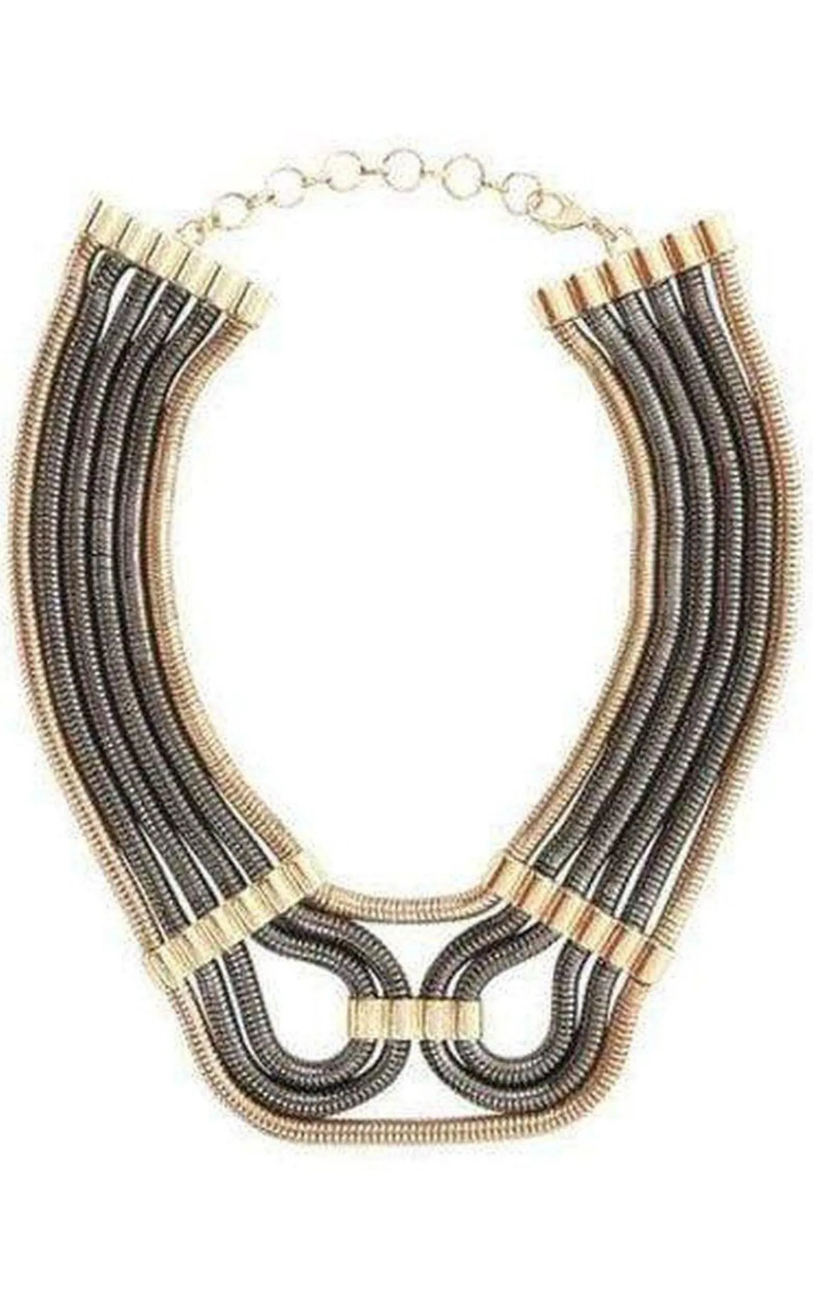 Two-Tone Chain Statement Necklace