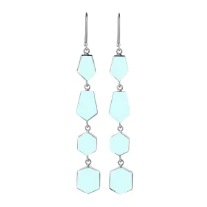 Vama | Zoe Earrings | Metal-Sterling Silver | Stone-Aqua Chalcedony | Finish-Matt