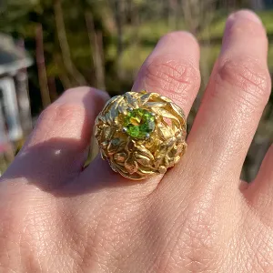 Vintage Peridot Leaf Ring