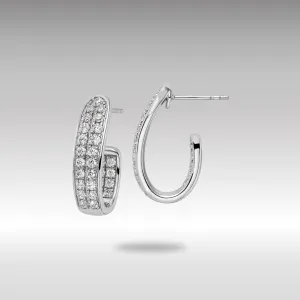 White Gold Lab Grown Diamond VS/SI FGH In and Out J-Hoop Earrings - Model EM9119-100-WLG