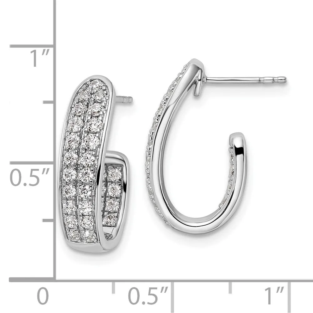 White Gold Lab Grown Diamond VS/SI FGH In and Out J-Hoop Earrings - Model EM9119-100-WLG