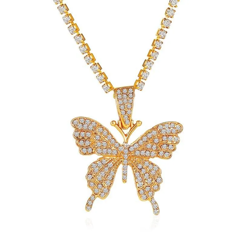 Women  Rhinestone Butterfly Studded Rhinestone Single-Layer Necklaces