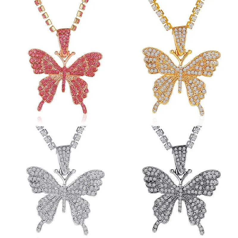 Women  Rhinestone Butterfly Studded Rhinestone Single-Layer Necklaces