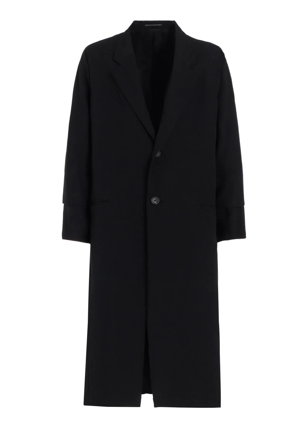 WOOL GABARDINE ROLLED UP HEM LONG JACKET