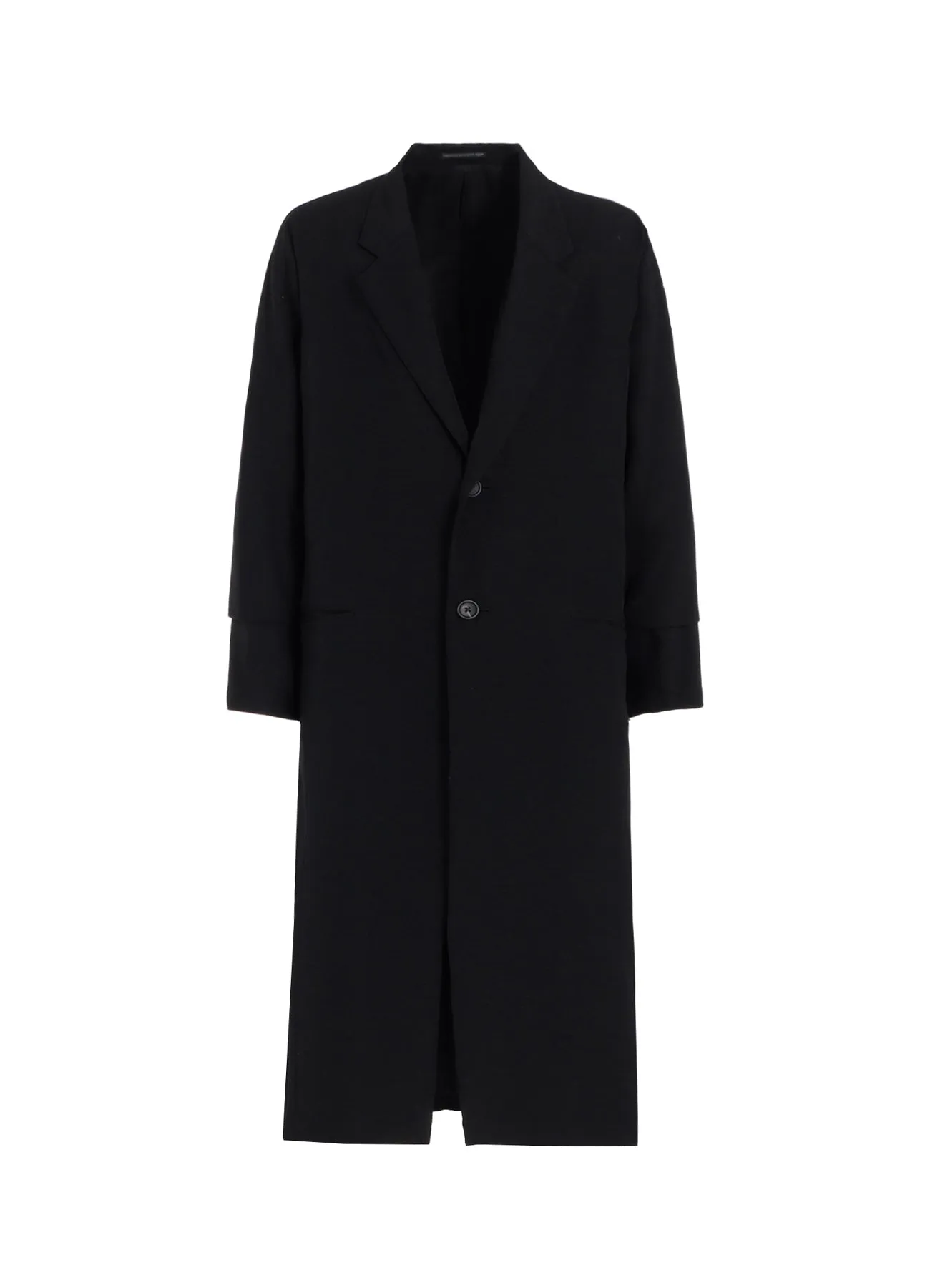 WOOL GABARDINE ROLLED UP HEM LONG JACKET