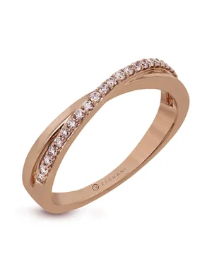 Zeghani ZR1586 Rose Gold Diamond Ring (Watch Video)